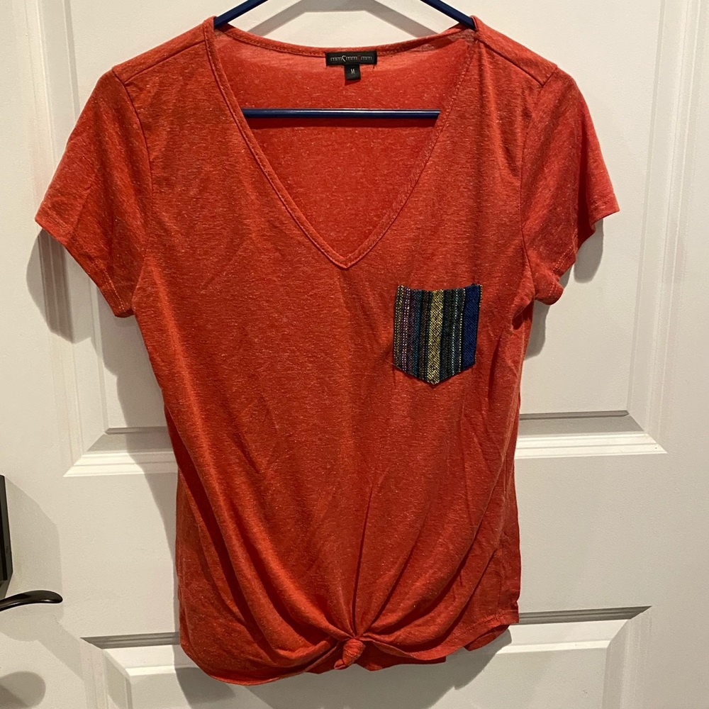 Med red shirt with pocket
